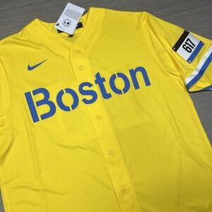 Nike Boston Red Sox City Connect Yellow Trevor Story #10 Jersey Men's Medium MLB